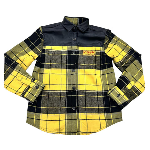 CAMICIA IN FLANELLA ED ECOPELLE CMICE6302J GIALLO ICEBERG 