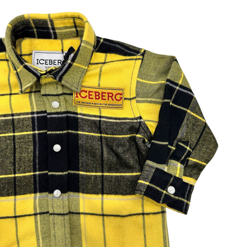CAMICIA IN FLANELLA ED ECOPELLE CMICE6305B GIALLO ICEBERG 