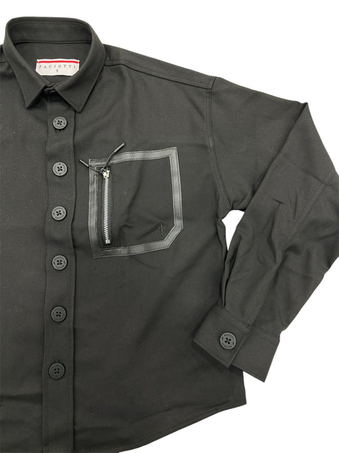 CAMICIA OVER IN COTONE GIP6350J NERO PACIOTTI 4US 