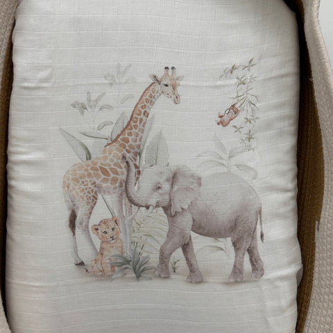MUSSOLA IN GARZA 70X70 GIUNGLA MUSSOLA U FIRST BABY 