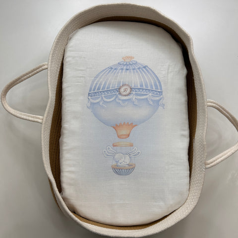 MUSSOLA IN GARZA 70X70 MONGOLFIERA CIELO MUSSOLA CIELO FIRST BABY 