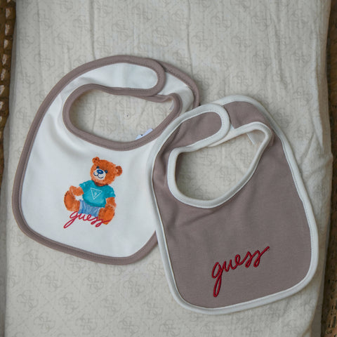 COPPIA DI BAVETTE IN COTONE H6YZ23 K6481 F1JS GUESS 