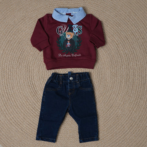 COMPLETO FELPA E JEANS I6YG17 K5171 G577 GUESS 