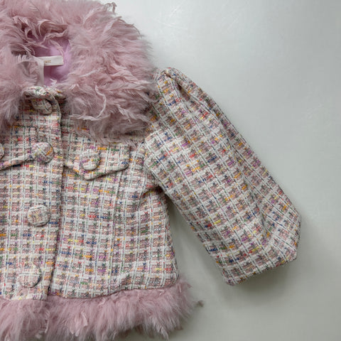 GIUBBOTTO IN TWEED E PIUME MG1769 MULTI# MISS GRANT 