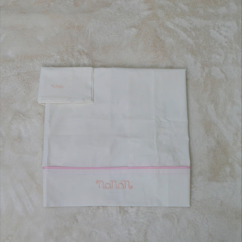LENZUOLA IN COTONE I26011R B/ROSA NANAN 