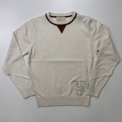 MAGLIONE IN VISCOSA TBA26038MA O-WHITE/C. TRUSSARDI 