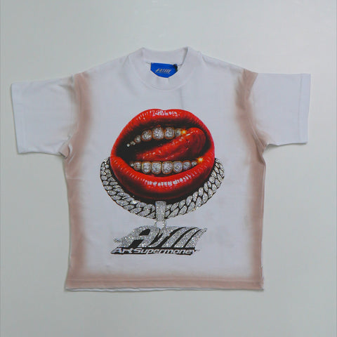T-SHIRT OVER IN COTONE SMJTS04959 BIANCO ART SUPER MONEY 