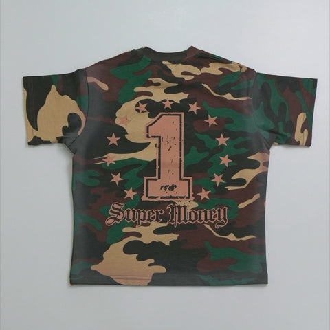 T-SHIRT OVER IN COTONE SMJTS04959 MILITARE ART SUPER MONEY 