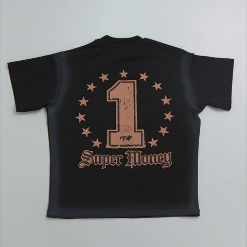 T-SHIRT OVER IN COTONE SMJTS04959 NERO ART SUPER MONEY 