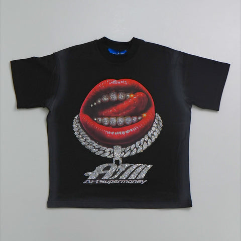 T-SHIRT OVER IN COTONE SMJTS04959 NERO ART SUPER MONEY 