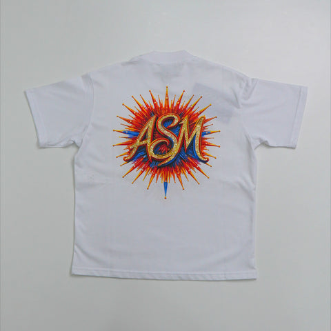 T-SHIRT OVER IN COTONE SMJTS04966 BIANCO ART SUPER MONEY 