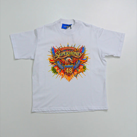 T-SHIRT OVER IN COTONE SMJTS04966 BIANCO ART SUPER MONEY 