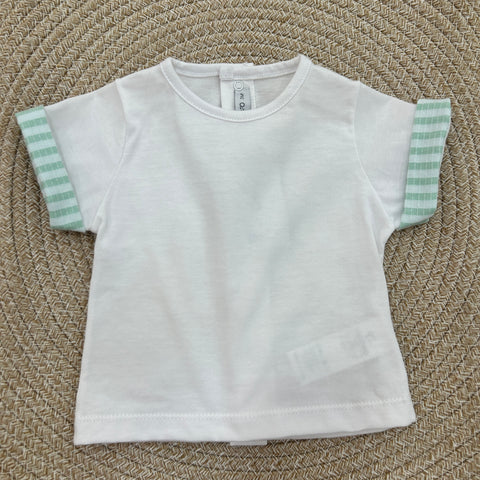 SALOPETTE E T-SHIRT IN COTONE 11305 MENTA CALAMARO 
