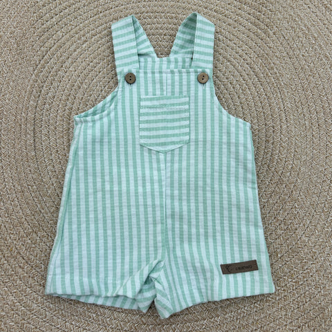 SALOPETTE E T-SHIRT IN COTONE 11305 MENTA CALAMARO 