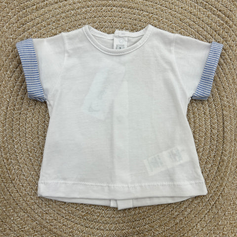 SALOPETTE E T-SHIRT IN COTONE 11315 CIELO CALAMARO 