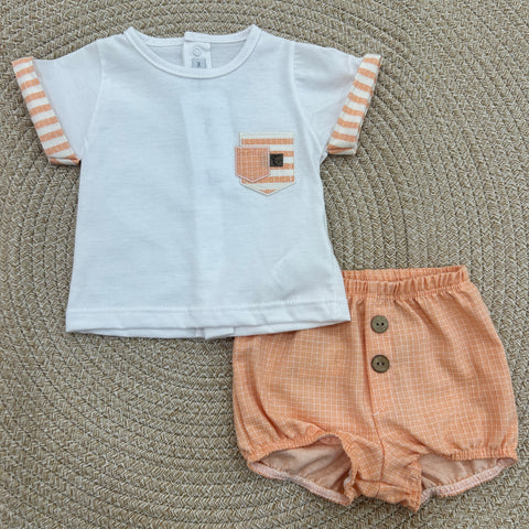 COMPLETO IN COTONE 11323 ARANCIO CALAMARO 