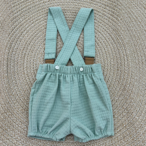 SALOPETTE E CAMICIA IN COTONE 11332 MENTA CALAMARO 