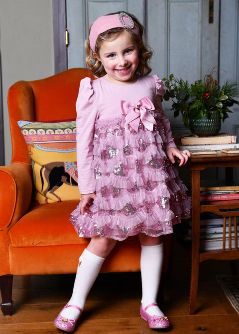 ABITO PUNTO MILANO E PAILLETTES LIVELY TEA ROSE ANGEL'S FACE 