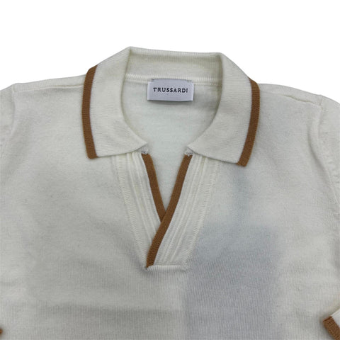 MAGLIONE IN VISCOSA TIA25083MA OFF WHITE TRUSSARDI 