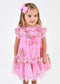 ABITO IN TULLE A FIORI ROSEBUD BEGONIA ANGELS FACE 