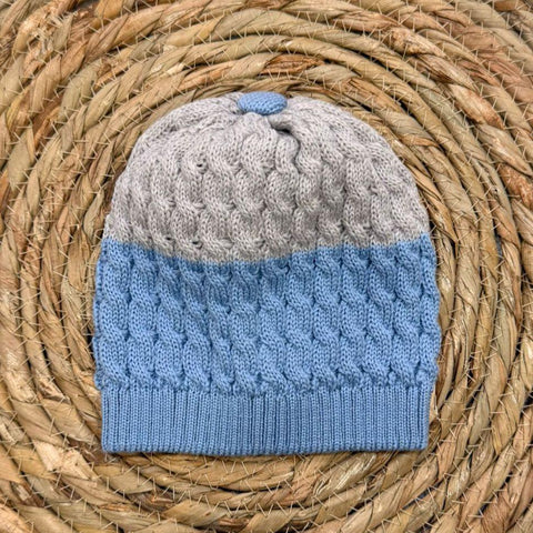 CAPPELLO IN LANA IN6871BT CIELO/GRIGIO MARLU' 