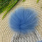 CAPPELLO IN LANA CON POM PON IN VOLPE IN6871 CIELO/GRIGIO MARLU 