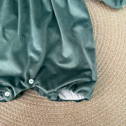 PAGLIACCETTO E CUFFIA IN VELLUTO IN6623/IN66CU VERDE SALVIA MARLU' 