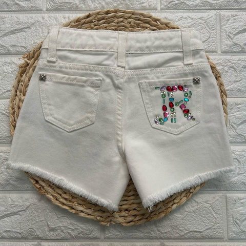 SHORT IN DENIM BIANCO