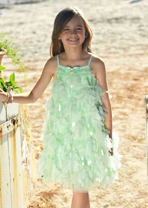 ABITO IN TULLE E PAILLETTES PALMA MINT ANGELS FACE 