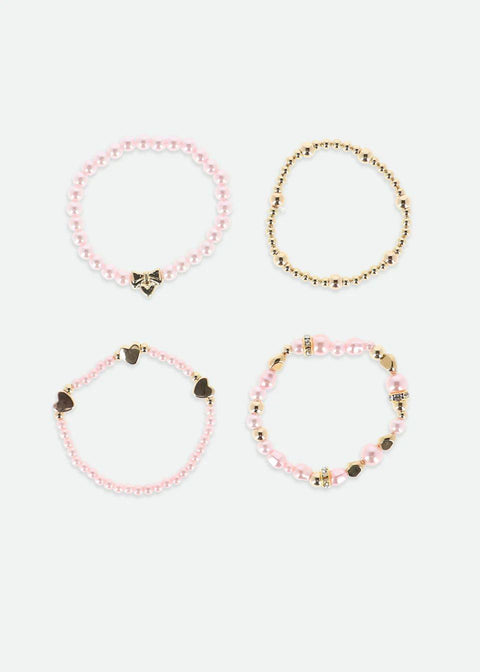 SET 4 BRACCIALI BRACELET PINK ANGEL'S FACE 