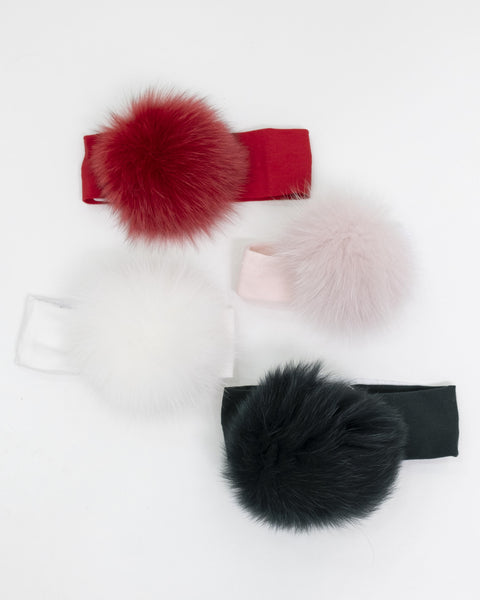 FASCIA CON POM PON IN PELLICCIA NATURALE IM24A451 LATTE ISABEL&MARTINEZ 