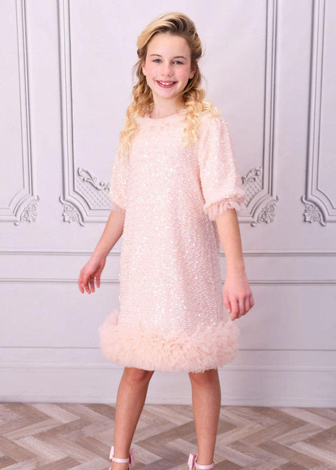 ABITO TWEED E PAILLETTES SASHA BLUSH ANGEL'S FACE 