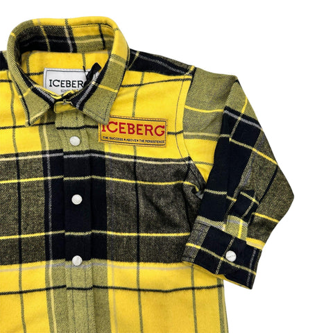 CAMICIA IN FLANELLA ED ECOPELLE CMICE6305B GIALLO ICEBERG 