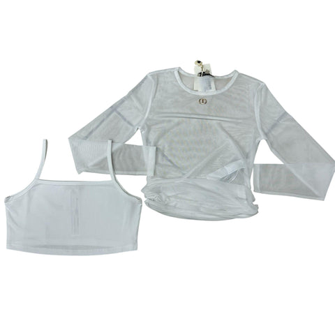 MAGLIA IN TULLE E TOP 252GJ2311 00526 TWIN SET 