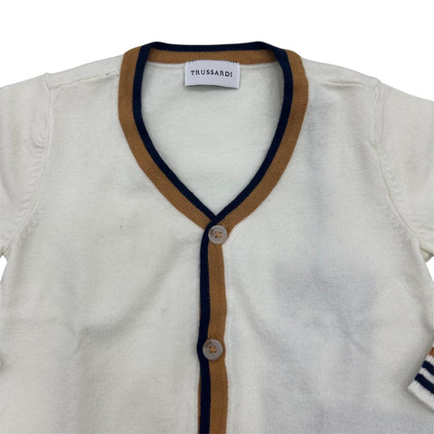 CARDIGAN IN VISCOSA TIA25078 OFF WHITE TRUSSARDI 