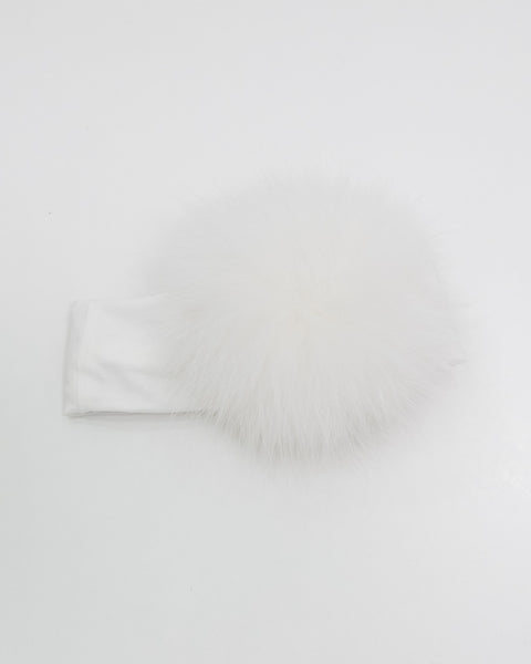 FASCIA CON POM PON IN PELLICCIA NATURALE IM24A451 LATTE ISABEL&MARTINEZ 