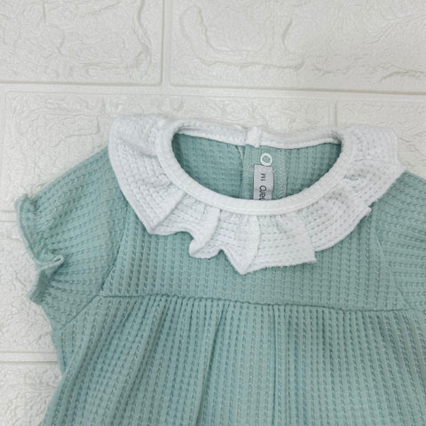 COMPLETO IN COTONE A NIDO D'APE 11273 MENTA CALAMARO 