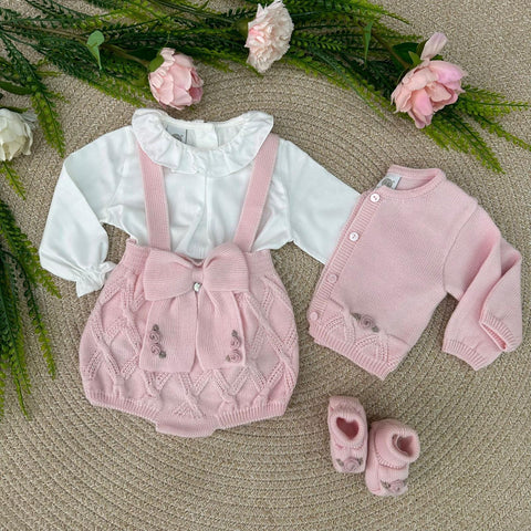 PAGLIACCETTO E CARDIGAN IN LANA IN2460 ROSA/MARSALA MARLU 
