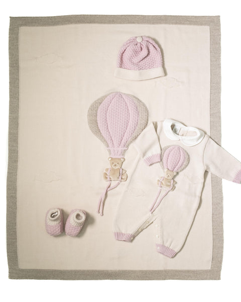 Scialletto in lana IB5380 N/ROSA MARLU' 