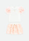 COMPLETO T-SHIRT E GONNA ROSE ROSES SET SNOWDROP/PINK ANGELS FACE 