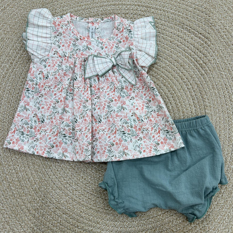 CASACCA E CULOTTE IN COTONE 22112 MENTA CALAMARO 