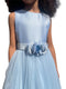 ABITO MIKADO E TULLE BB802442 CELESTE# BELLA BRILLI 