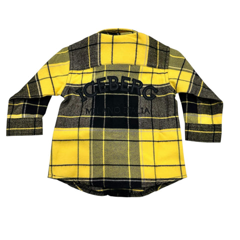 CAMICIA IN FLANELLA ED ECOPELLE CMICE6305B GIALLO ICEBERG 