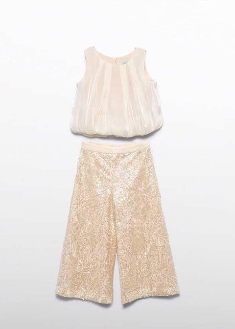 COMPLETO TOP E PANTALONE PAILLETTES 5214 002 ABEL&LULA 