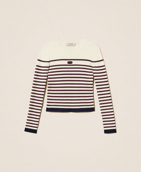 MAGLIONE A COSTINE 252GJ3035 12735 TWIN SET 