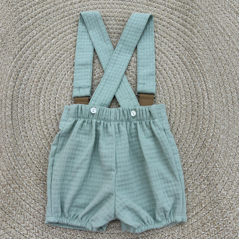 SALOPETTE E CAMICIA IN COTONE 11332 MENTA CALAMARO 