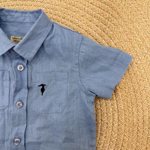 CAMICIA IN LINO TIP26104CA BLUE RIV TRUSSARDI 