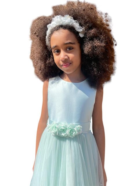 ABITO MIKADO E TULLE BB802448 VERDE## BELLA BRILLI 