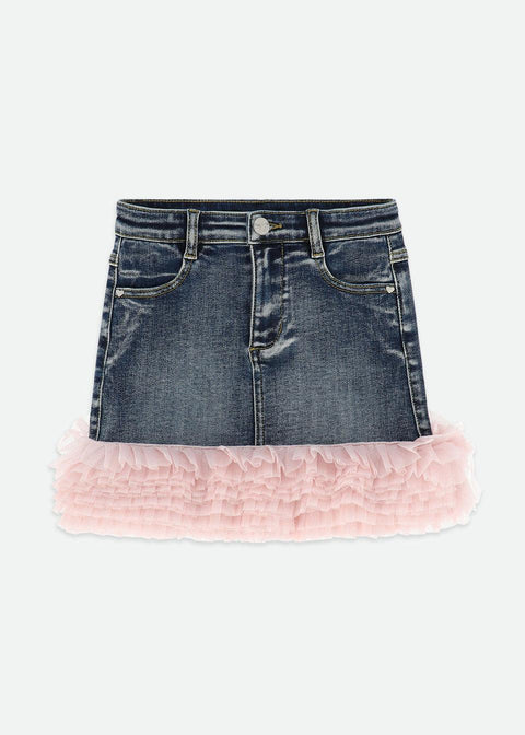 COMPLETO T-SHIRT E GONNA LESSI/GIGI SKIRT BLUSH/DENIM ANGEL'S FACE 