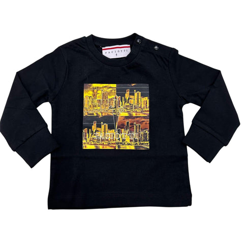 T-SHIRT IN COTONE TSP6364B NERO PACIOTTI 4US 